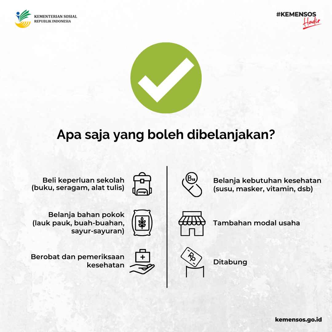 #SobatSosial Setelah resmi diluncurkan serentak di seluruh Indonesia oleh Presiden Joko Widodo kemarin, Bantuan Tunai sudah bisa kalian manfaatkan untuk berbagai keperluan rumah tangga nih. Eits, tapi